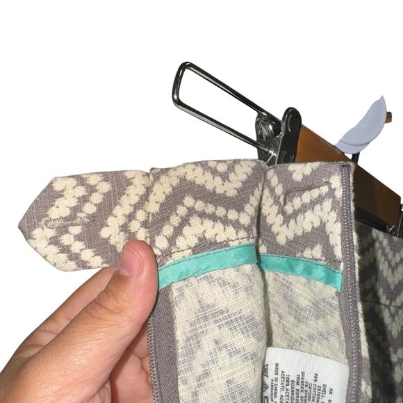 Cartonnier Anthropologie Zigzag Shorts Size 6 Side Zip Pocketed Cotton Blend - Picture 10 of 10